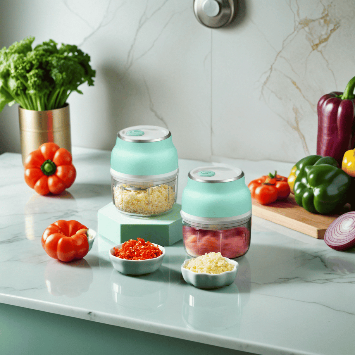 Mini Power Chopper – The Portable Way to Prep Garlic, Herbs & More