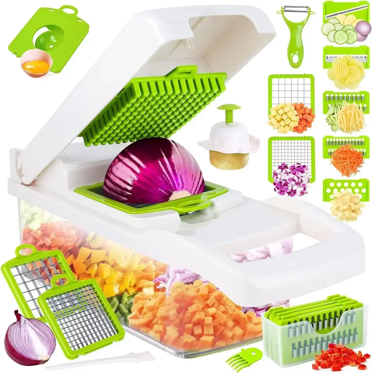 12/22-in-1 Multifunctional Vegetable Chopper – The Ultimate Kitchen Gadget! 🔪🥕🥔