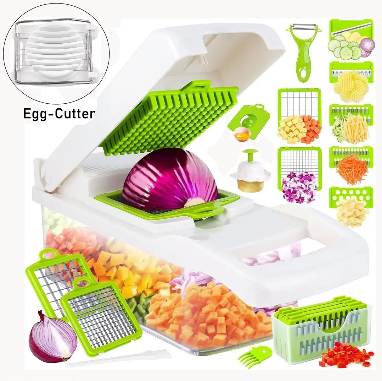 12/22-in-1 Multifunctional Vegetable Chopper – The Ultimate Kitchen Gadget! 🔪🥕🥔