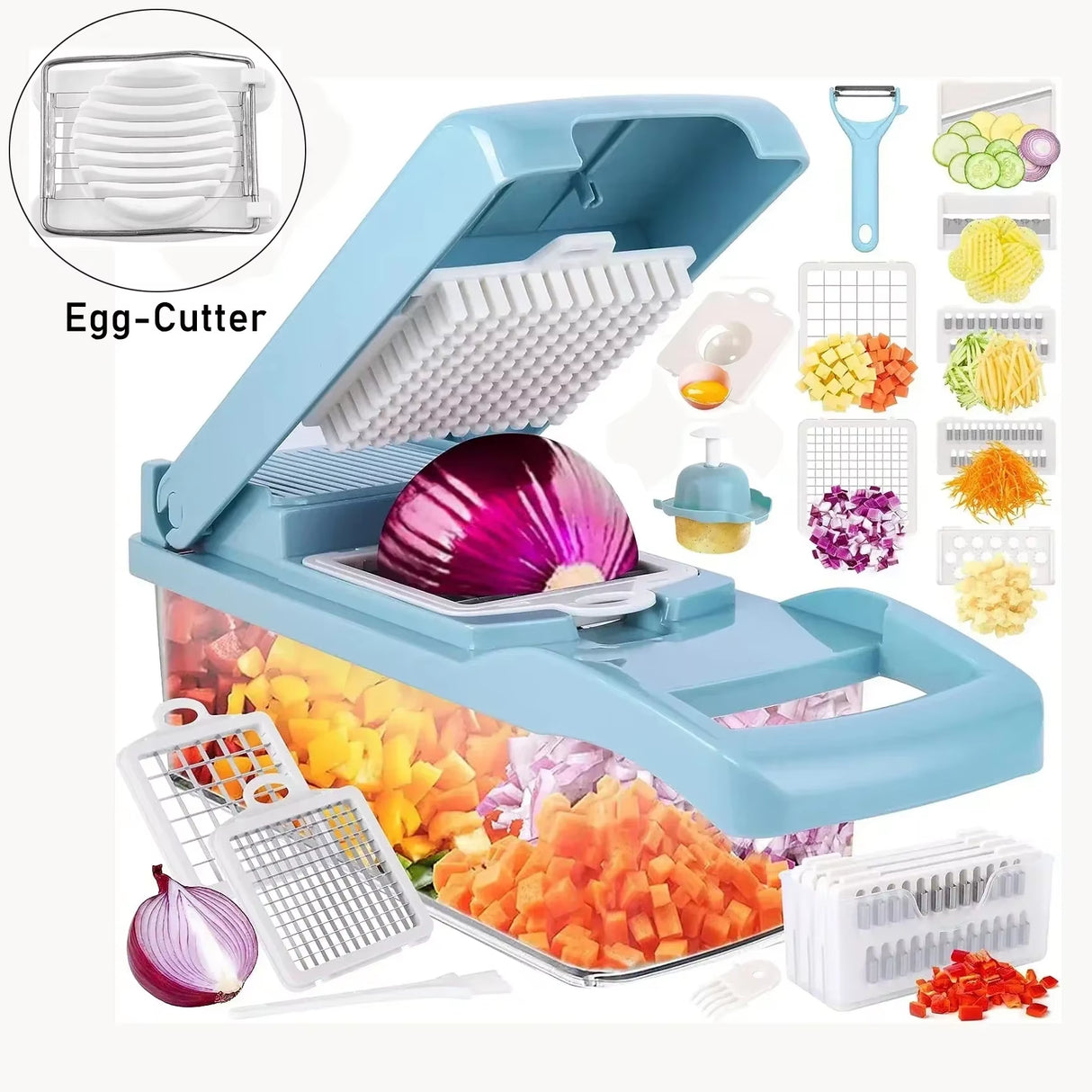 12/22-in-1 Multifunctional Vegetable Chopper – The Ultimate Kitchen Gadget! 🔪🥕🥔