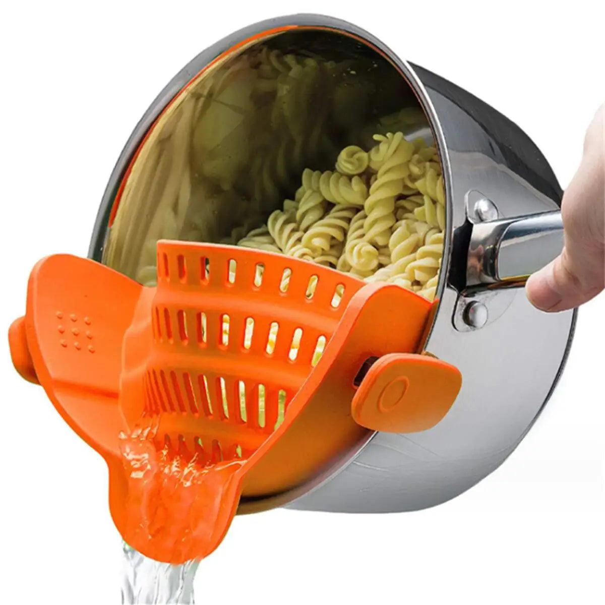 Collapsible Silicone Pasta Strainer and Kitchen Gadget for Cooking