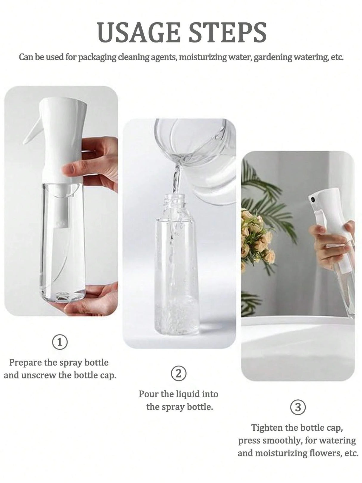 Refillable High-Pressure Mist Spray Bottle – Fine Mist for Every Need!
