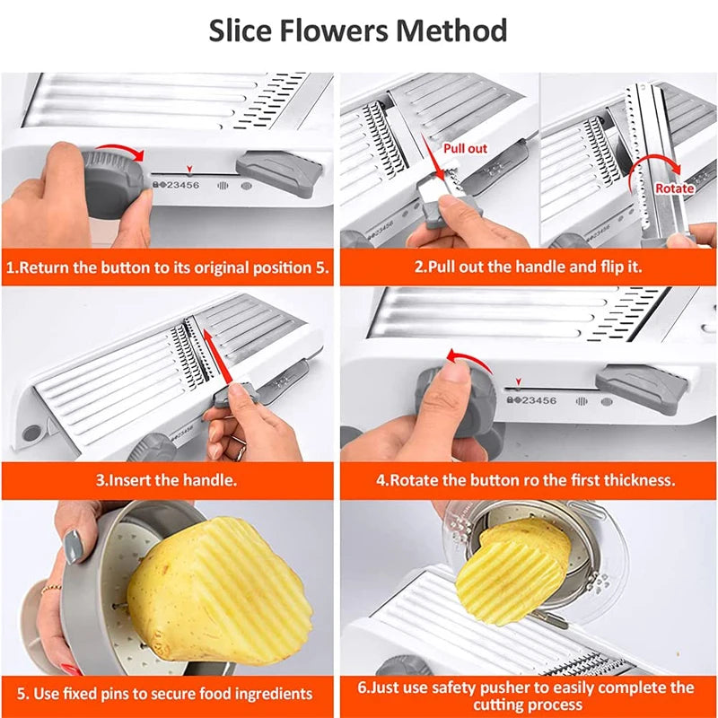 18-in-1 Adjustable Mandoline Slicer – The Ultimate Kitchen Cutting Tool! 🔪🥔🥕