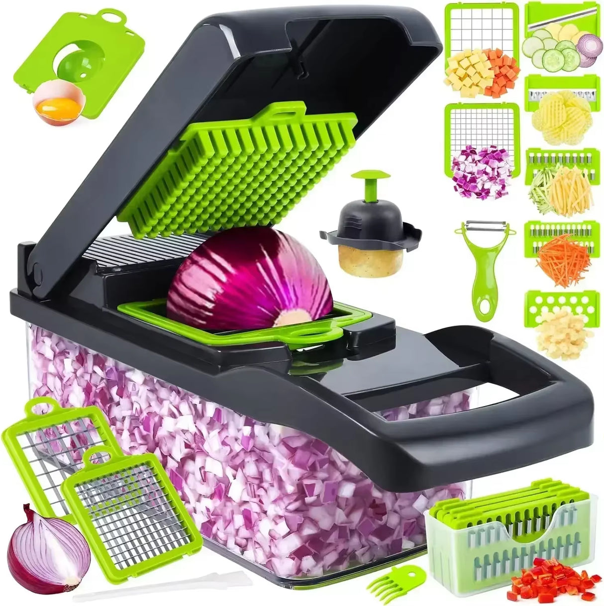 12/22-in-1 Multifunctional Vegetable Chopper – The Ultimate Kitchen Gadget! 🔪🥕🥔