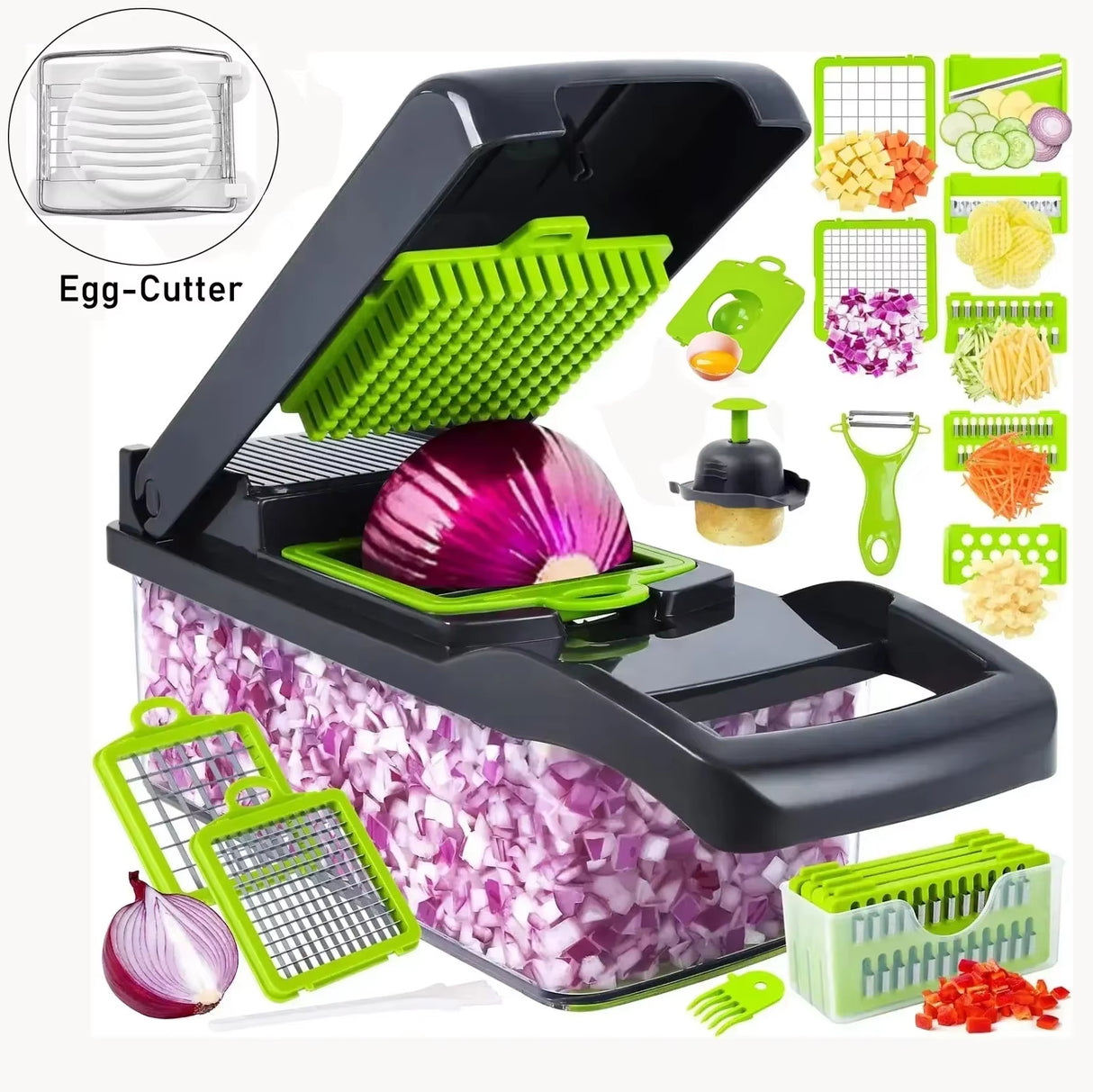 12/22-in-1 Multifunctional Vegetable Chopper – The Ultimate Kitchen Gadget! 🔪🥕🥔