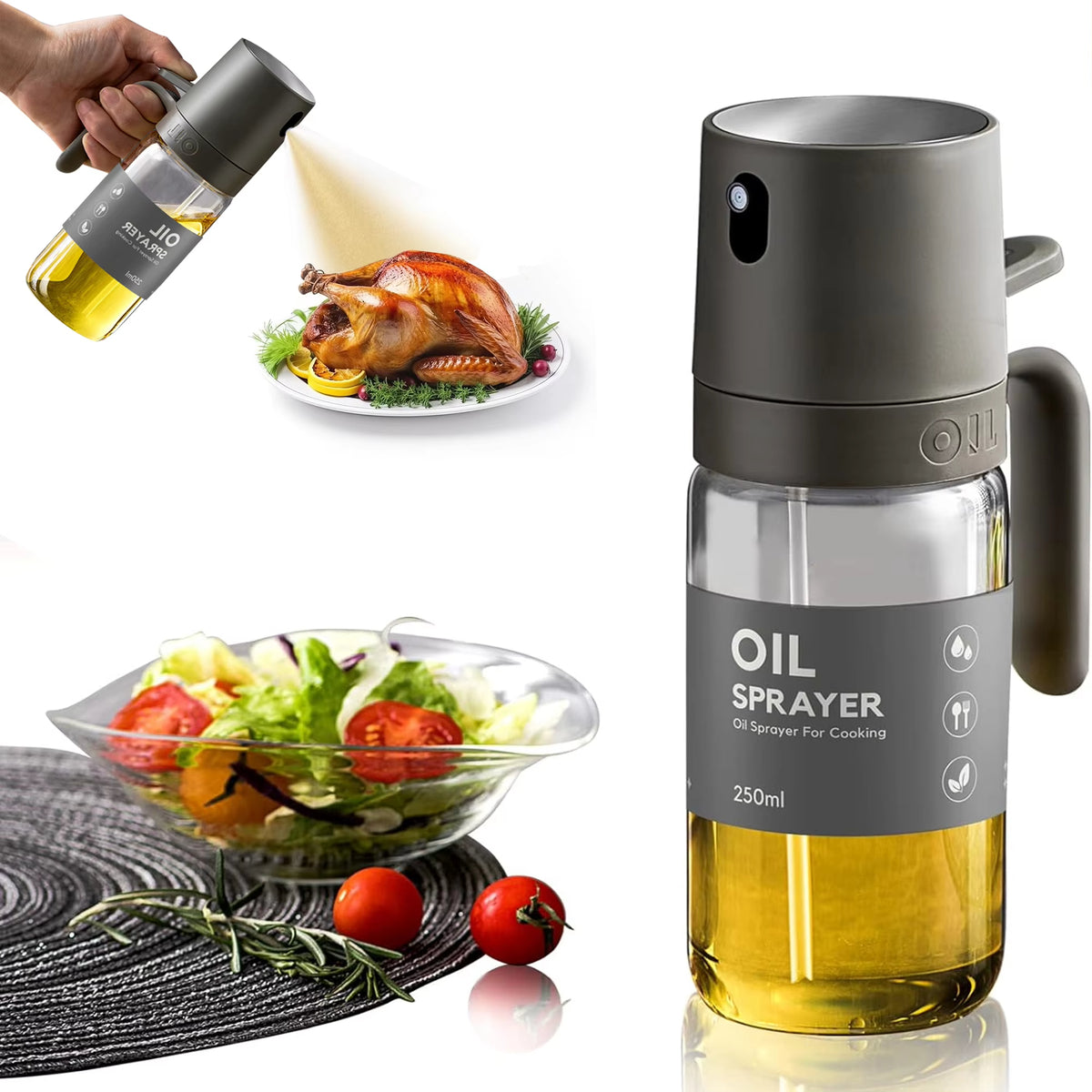 ClearControl™ Glass Oil Sprayer – Mist with Precision, Cook with Confidence
