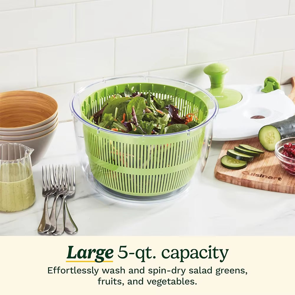 5L Large Salad Spinner – Crisp, Clean, & Dry Greens in Seconds! 🥗💦