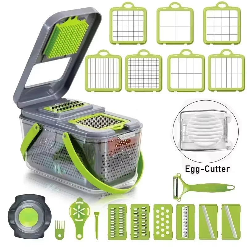 12/22-in-1 Multifunctional Vegetable Chopper – The Ultimate Kitchen Gadget! 🔪🥕🥔