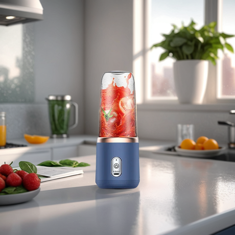 Portable Electric Juicer – Fresh Smoothies Anytime, Anywhere! 🥤💙💖
