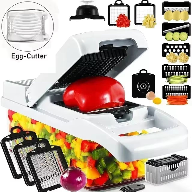 12/22-in-1 Multifunctional Vegetable Chopper – The Ultimate Kitchen Gadget! 🔪🥕🥔