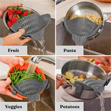Collapsible Silicone Pasta Strainer and Kitchen Gadget for Cooking