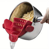 Collapsible Silicone Pasta Strainer and Kitchen Gadget for Cooking