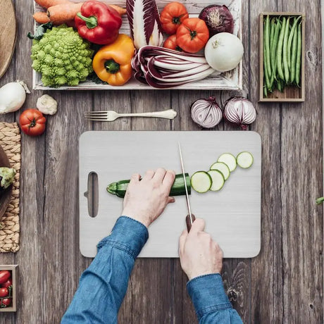 Double-Sided Titanium Cutting Board – Sleek, Strong & Sanitary